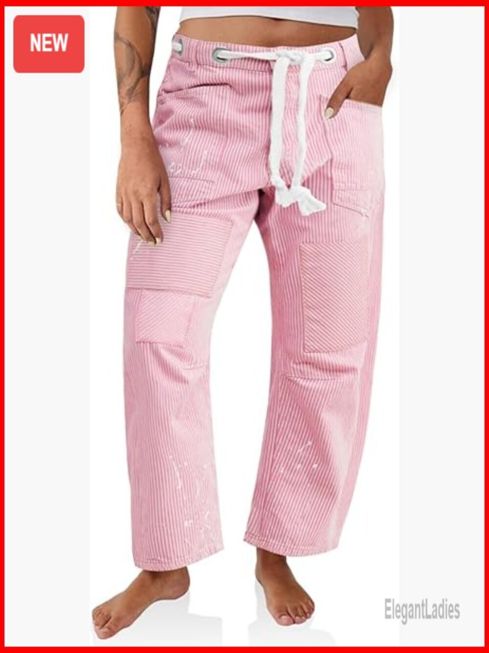 Wide Leg Barrel Jeans Low Rise Patchwork Denim Pants with Pockets